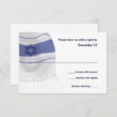 Bar Mitzvah Tallit Reponse Card RSVP Karte (Vorne/Hinten)