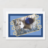 Bar Mitzvah Tallit und Kippah Einladung (Vorderseite)