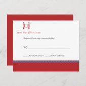 Bar Mitzvah Torah Crimson Reply Card Einladung (Vorne/Hinten)