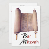 Bar Mitzvah Torah Einladung (Vorne/Hinten)