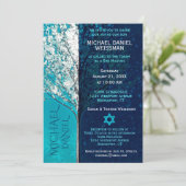 Bar Mitzvah Tree of Life w/ Stars Einladung (Stehend Vorderseite)