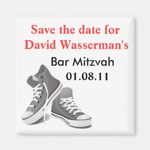 Bar Mitzvah Turnschuhe Save the Date Magnet