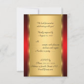 Bar Mitzvah uAwg Gold und Rot RSVP Karte (Rückseite)