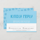 BAR MITZVAH UAWG niedlicher, stylischer Stern von RSVP Karte (Vorne/Hinten)