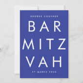 BAR MITZVAH Ultra Modern blue white QR CODE UAWG Einladung (Vorderseite)