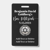 Bar Mitzvah VIP Lanyard ABZEICHEN Ausweis (Rückseite)