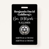 Bar Mitzvah VIP Lanyard ABZEICHEN Ausweis (Rückseite)