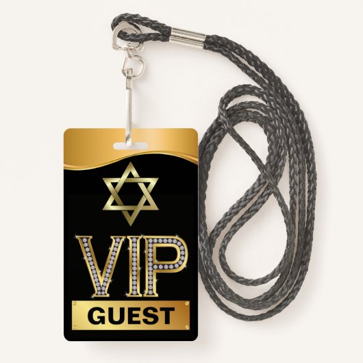 Bar Mitzvah VIP Lanyard ABZEICHEN Ausweis (Vorderseite mit Schlüsselband)