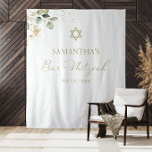 Bar Mitzvah Watercolor Hintergrund | Greenery Gild Wandteppich