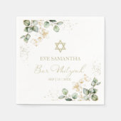 Bar Mitzvah Watercolor Napkins | Eukalyptus Gilded Serviette (Vorderseite)