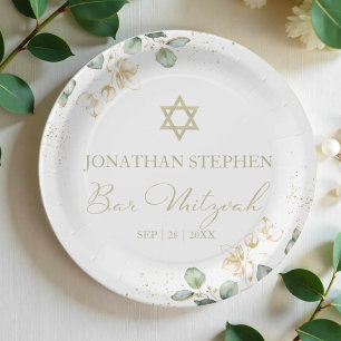 Bar Mitzvah Watercolor Paper Teller Eukalyptus