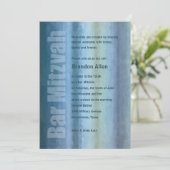 Bar Mitzvah Watercolor Stripes Einladung (Stehend Vorderseite)