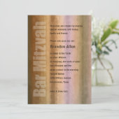 Bar Mitzvah Watercolor Stripes Einladung (Stehend Vorderseite)