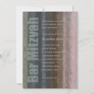 Bar Mitzvah Watercolor Stripes Einladung
