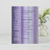 Bar Mitzvah Watercolor Stripes Einladung (Stehend Vorderseite)