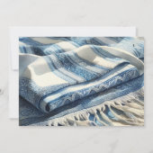 Bar Mitzvah Watercolor Tallit 4 Einladung (Rückseite)