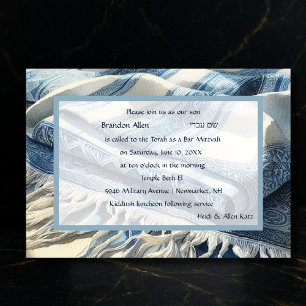 Bar Mitzvah Watercolor Tallit 4 Einladung