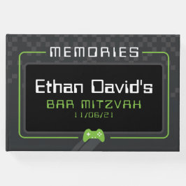 BAR MITZVAH WELCOME Gamer cool trendiger, grüner S Gästebuch