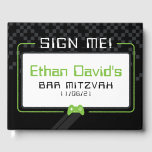 BAR MITZVAH WELCOME Gamer coole schwarze Kalkgrün Gästebuch<br><div class="desc">durch kat massard >>>> WWW.SIMPLYSWEETPAPERIE.COM<<< - - - - - - - - - - - - - - - - A super cool GAMER THEMED welcome sign for your event. Setup as a template it is simple for you to add your own details, or hit the customize button and...</div>
