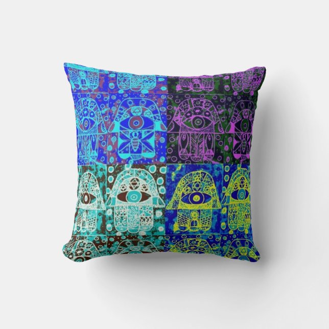 Bar Mitzvah Werbegeschenk: Hamsa Kissen (Vorderseite)