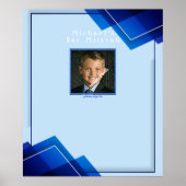 Bar Mitzvahs Modern Blue Geometric Poster (Vorne)