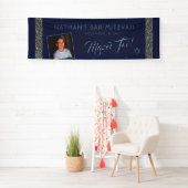 Bar MitzvahSilver Blue Willkommen Mazel Tov Large Banner (Insitu)