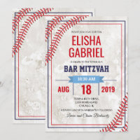 Bar Mitzwa Baseball Vintage Grunge Einladung