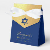 Bar-Mitzwa-Davidstern in Blau und Falschgold relig Geschenkschachtel (Vorderseite)