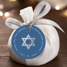 Bar Mitzwa Klassisch Blau Falscher Silberner David