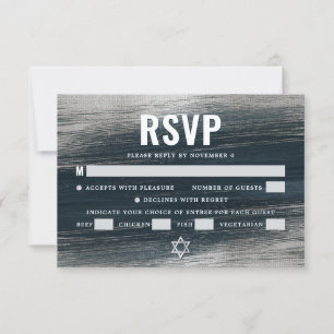 Bar Mitzwa Kohlegrau Silberfolie Modern Bold RSVP Karte