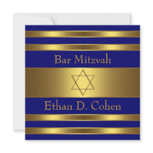 Bar Mizwa Davidstern in Navyblau und Gold