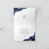 Bar Mizwa einfache moderne marineblaue Achat-Schri Dankeskarte (Innenseite)