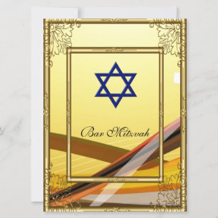 Bar-Mizwa-Einladung Gold 2 Einladung