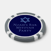 Bar-Mizwa-Feier Royalblauer Davidstern Pokerchips (Einzeln)