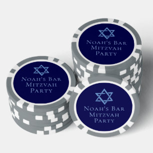 Bar-Mizwa-Feier Royalblauer Davidstern Pokerchips