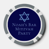 Bar-Mizwa-Feier Royalblauer Davidstern Pokerchips (Rückseite)