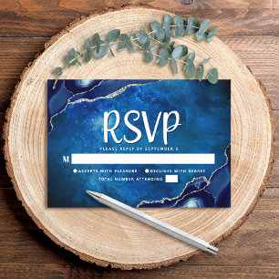 Bar Mizwa Moderne Blaue Achat-Aquarell-Schrift RSVP Karte