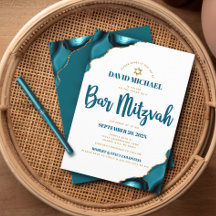 Bar Mizwa Moderne Einfache Türkis Achat Schrift
