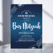 Bar Mizwa Moderne Navyblaue Ombre-Achat-Schrift In