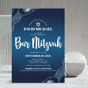 Bar Mizwa Navy Blau Ombre Achat Moderne Schrift Einladung
