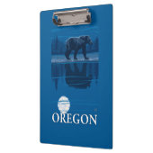 Bär Mondschein-im Vintagen Reise-Plakat Klemmbrett (Links)