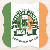 Bar Name Irish Pub Personalisiert St. Patrick's Da Untersetzer (Vorderseite)