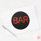 Bar Neon Sign Round Stickers (Umschlag)