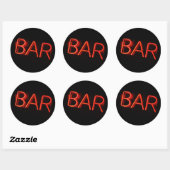 Bar Neon Sign Round Stickers (Blatt)