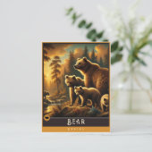 Bär | Niedliche Vintage Tierpostkarte Postkarte (Stehend Vorderseite)