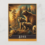 Bär | Niedliche Vintage Tierpostkarte Postkarte (Vorderseite)
