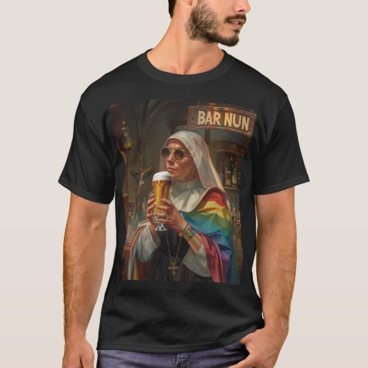 Bar Nun (Word Pun) Digitale Kunst T-Shirt (Vorderseite)