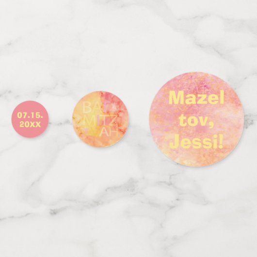 Bar oder Bat Mitzvah einfach subtil Konfetti (Vorderseiten)