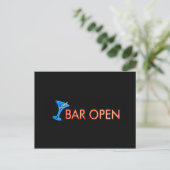 Bar Open Martini Signi-Foto Postkarte (Stehend Vorderseite)
