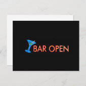Bar Open Martini Signi-Foto Postkarte (Vorne/Hinten)